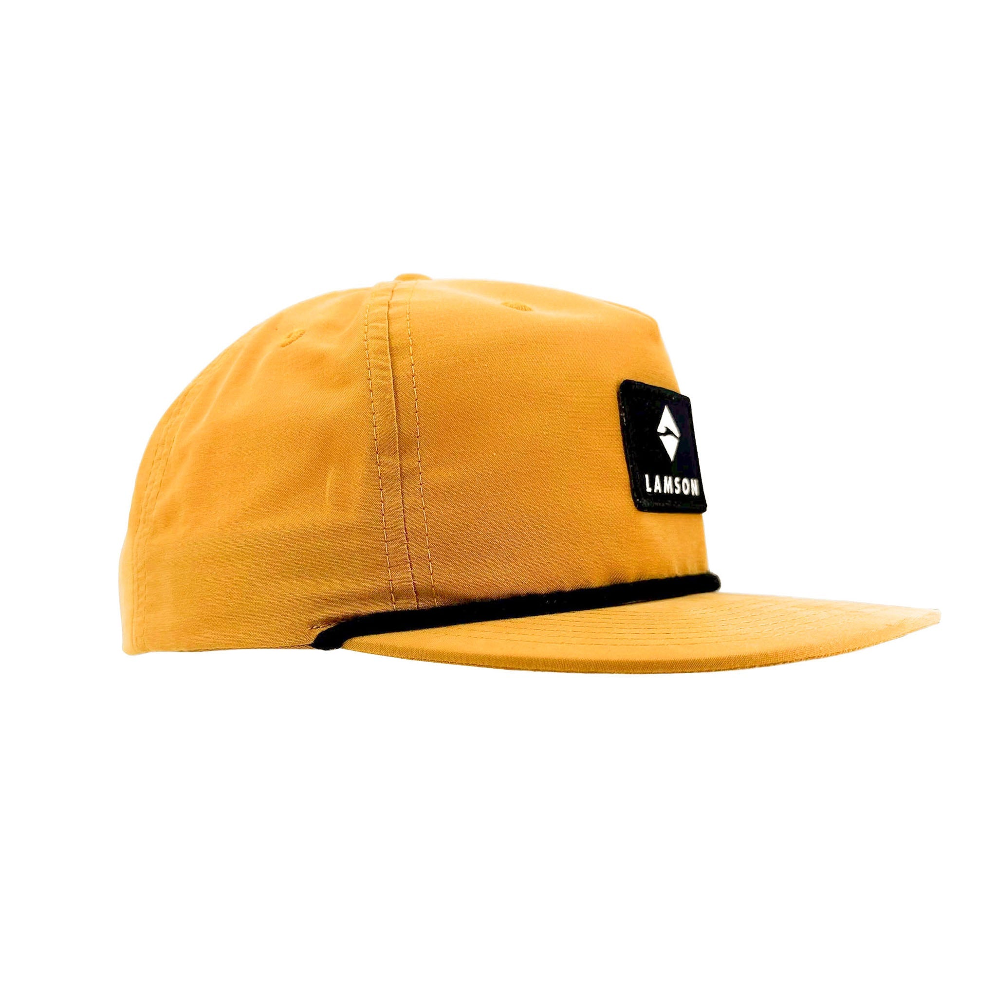 Flat Bill Rope Cap - Tan With Black Rope Apparel LAMSON