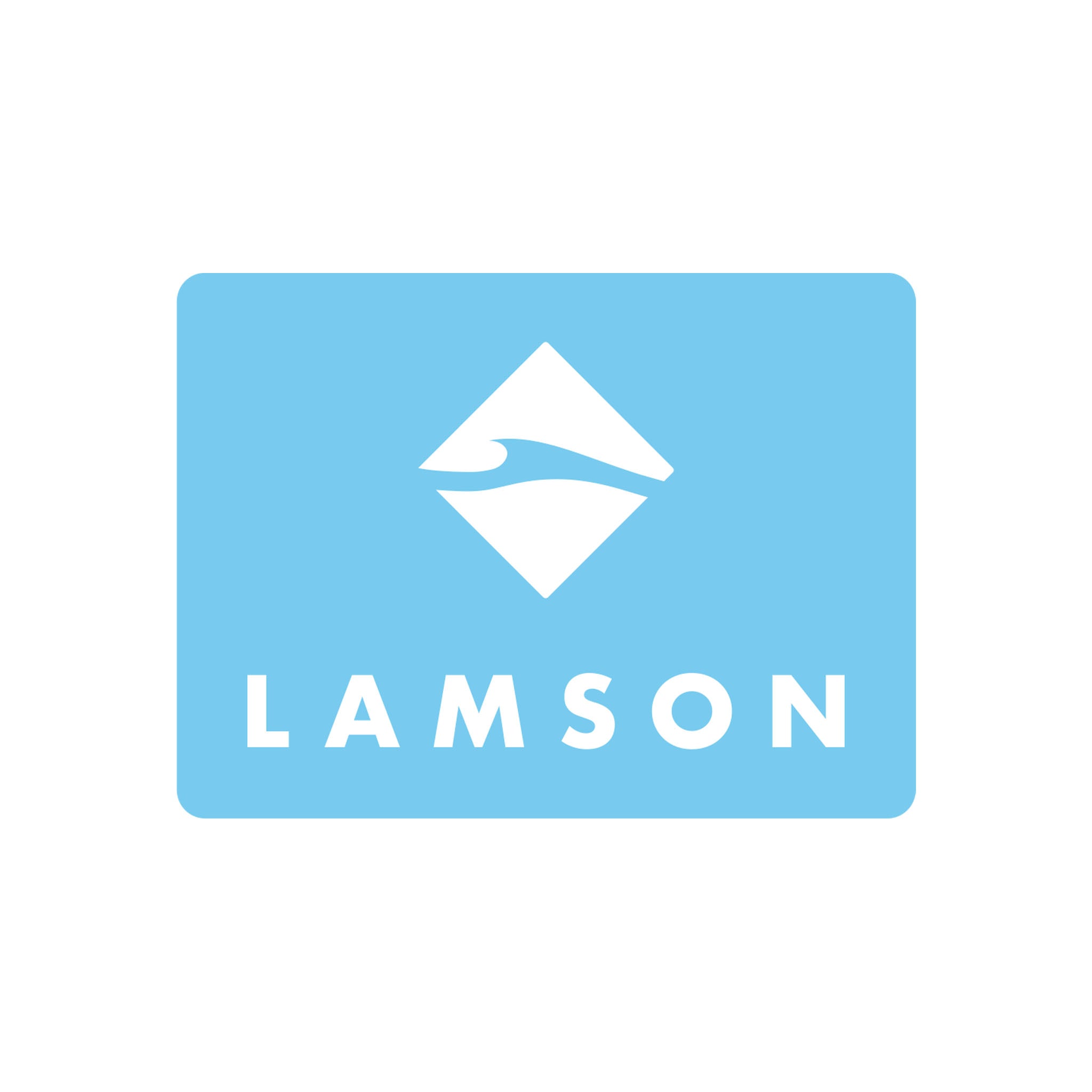 Rectangle Sticker  LAMSON Light Blue and White